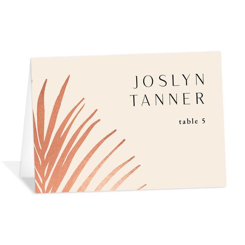 Lavish Palm Place Cards Rose Gold Licorice Signature