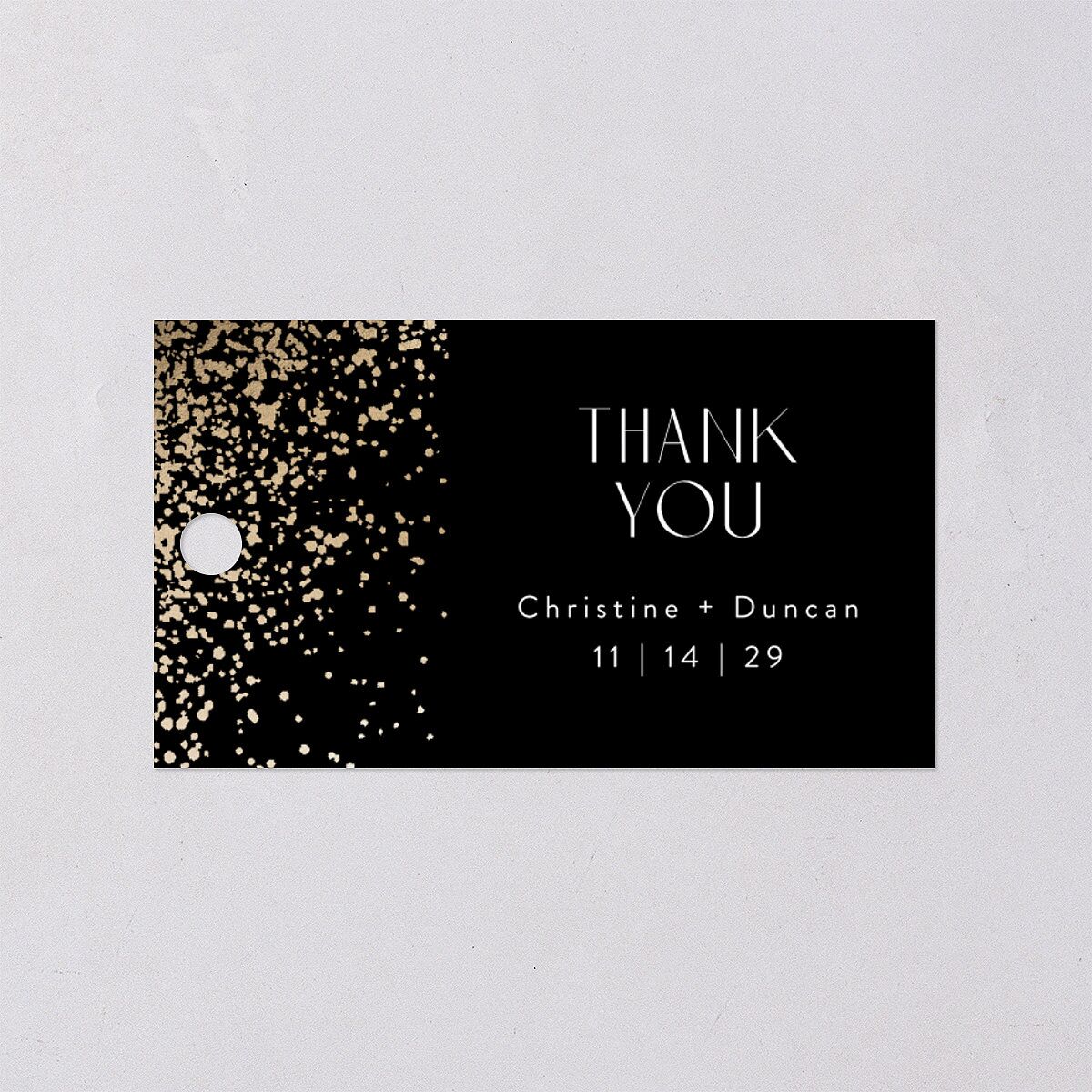 Shimmering Frame Favor Gift Tags Gold Licorice Signature