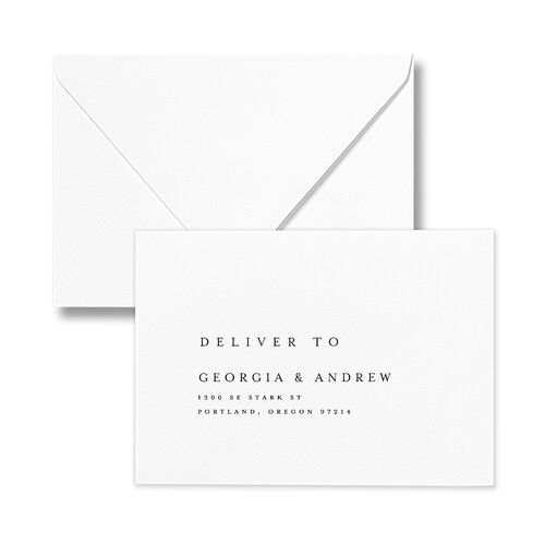 Elegant Date Response Card Euro Envelopes Pure White White Return Address Luxe