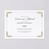 Black Tie Crest Rehearsal Dinner Invitations Pure White Signature Blank