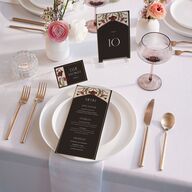 Vintage Nouveau Floral Menus Merlot Signature