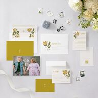 Flower Market Save the Date Cards Gold Signature smooth Blank No