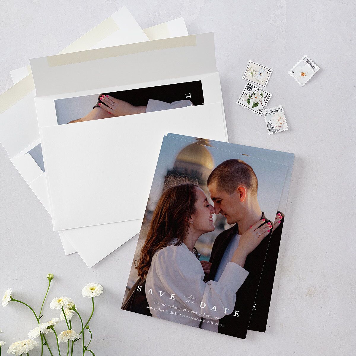 Ethereal Floral Save The Date Cards — view 5
