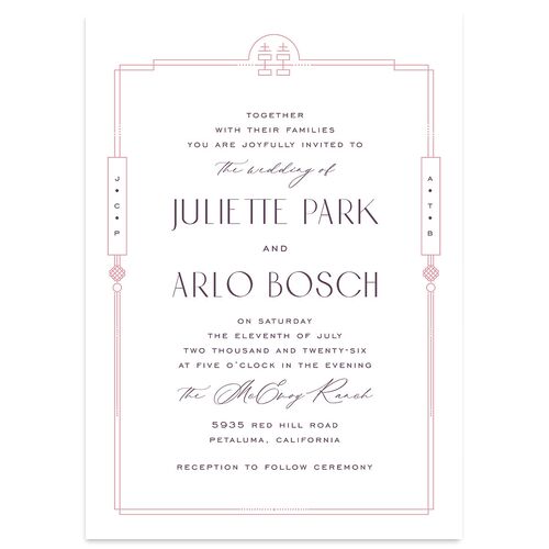 Eternal Devotion Wedding Invitations Rose Quartz Signature Blank No Standard