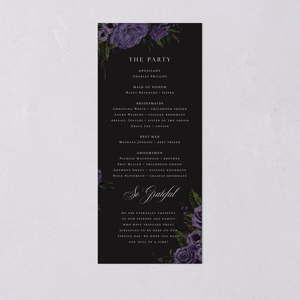 Dark Gothic Roses Wedding Programs Regency Signature
