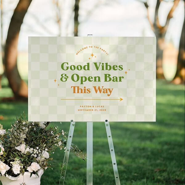 Colorful Retro Stripes Standard Direction Sign Large Sea Foam Standard Indoor Foam Core L Direction