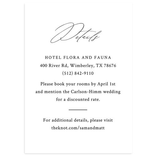 Rustic Branches Wedding Event Detail Cards Charcoal Signature Standard