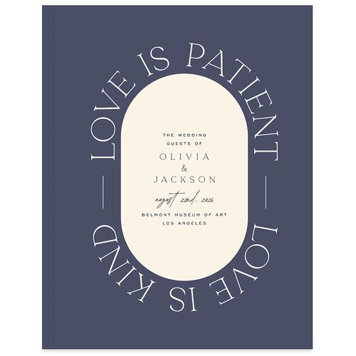 Love Is Patient Wedding Guest Book Midnight Navy