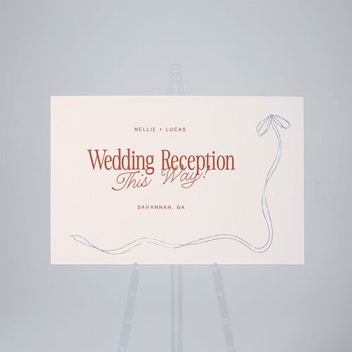 Modern Delicate Bows Standard Direction Sign Large Jewel Red Standard Outdoor Corrugated L Direction