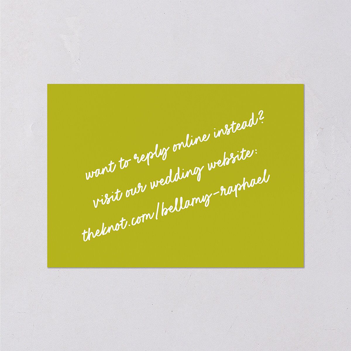 Modern Hand Drawn Wavy Frame Wedding Response Cards Chartreuse Signature Standard