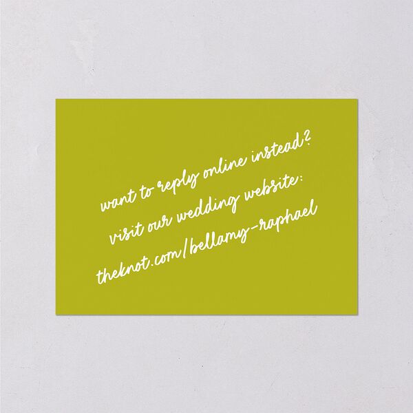 Modern Hand Drawn Wavy Frame Wedding Response Cards Chartreuse Signature Standard