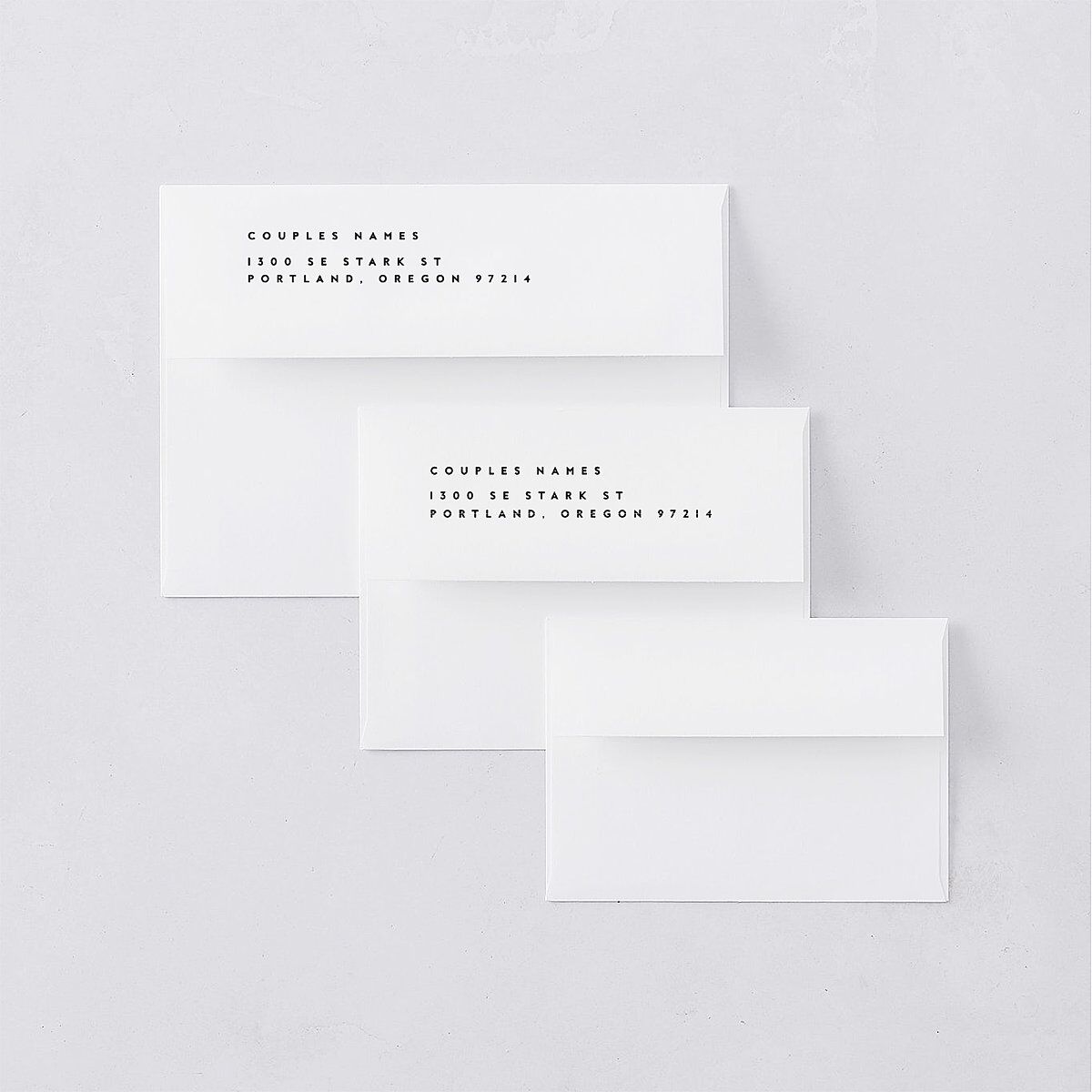 Modern Vow Thank You Card Envelopes White Standard Charcoal Both Recipient and Return Addresses Signature