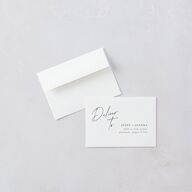 Corner Script Wedding Response Cards Charcoal Signature Standard