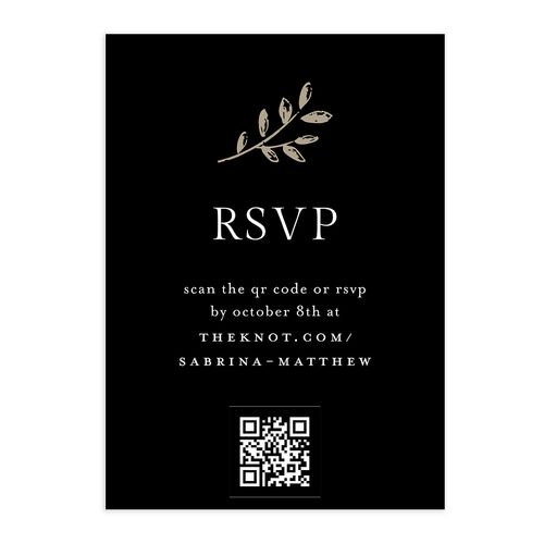 Elegant Botanical Initials  QR Code RSVP Cards Licorice Signature Standard