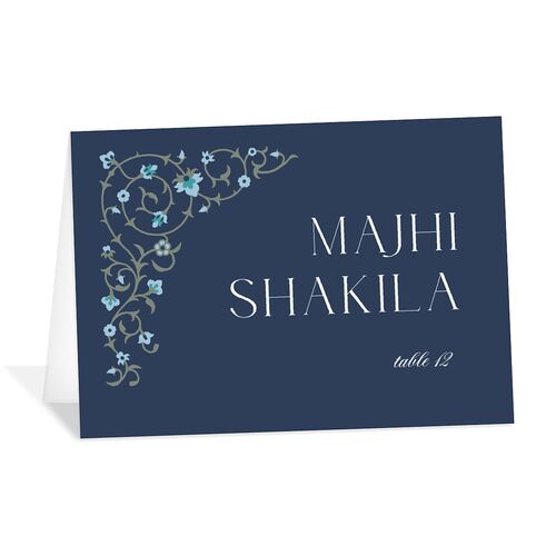 Ornate Threshold Place Cards Moody Blue Signature