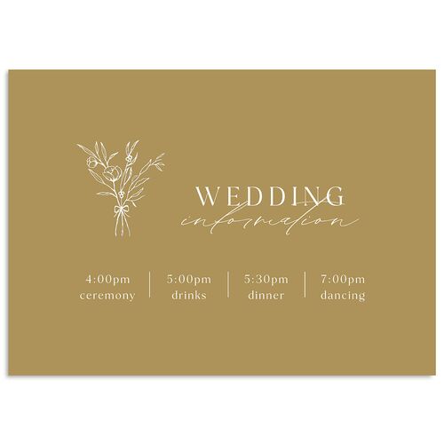 Simple Boho Flowers Itinerary Cards Driftwood Signature Standard
