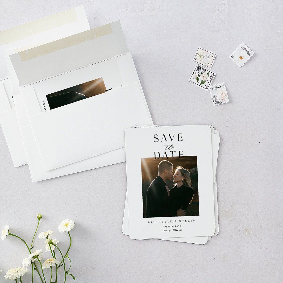 Timeless Typography Save The Date Magnets — view 3