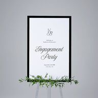 Refined Monogram Engagement Party Welcome Signs Midnight Standard Indoor Foam Core L Welcome