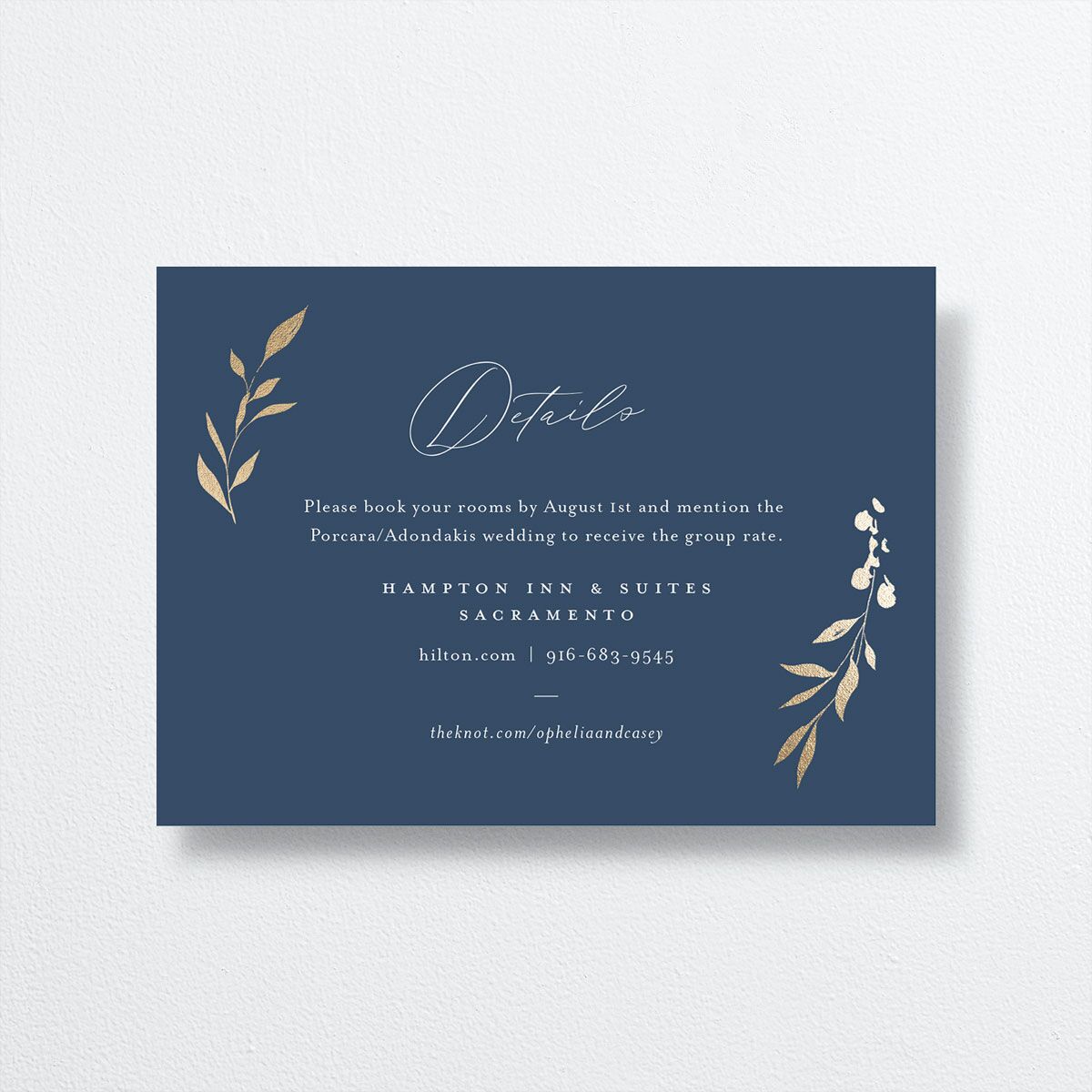 Stefana Crowns Wedding Enclosure Cards front in blue