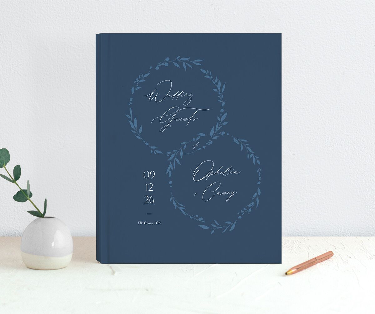 Stefana Crowns Guest Books front in blue