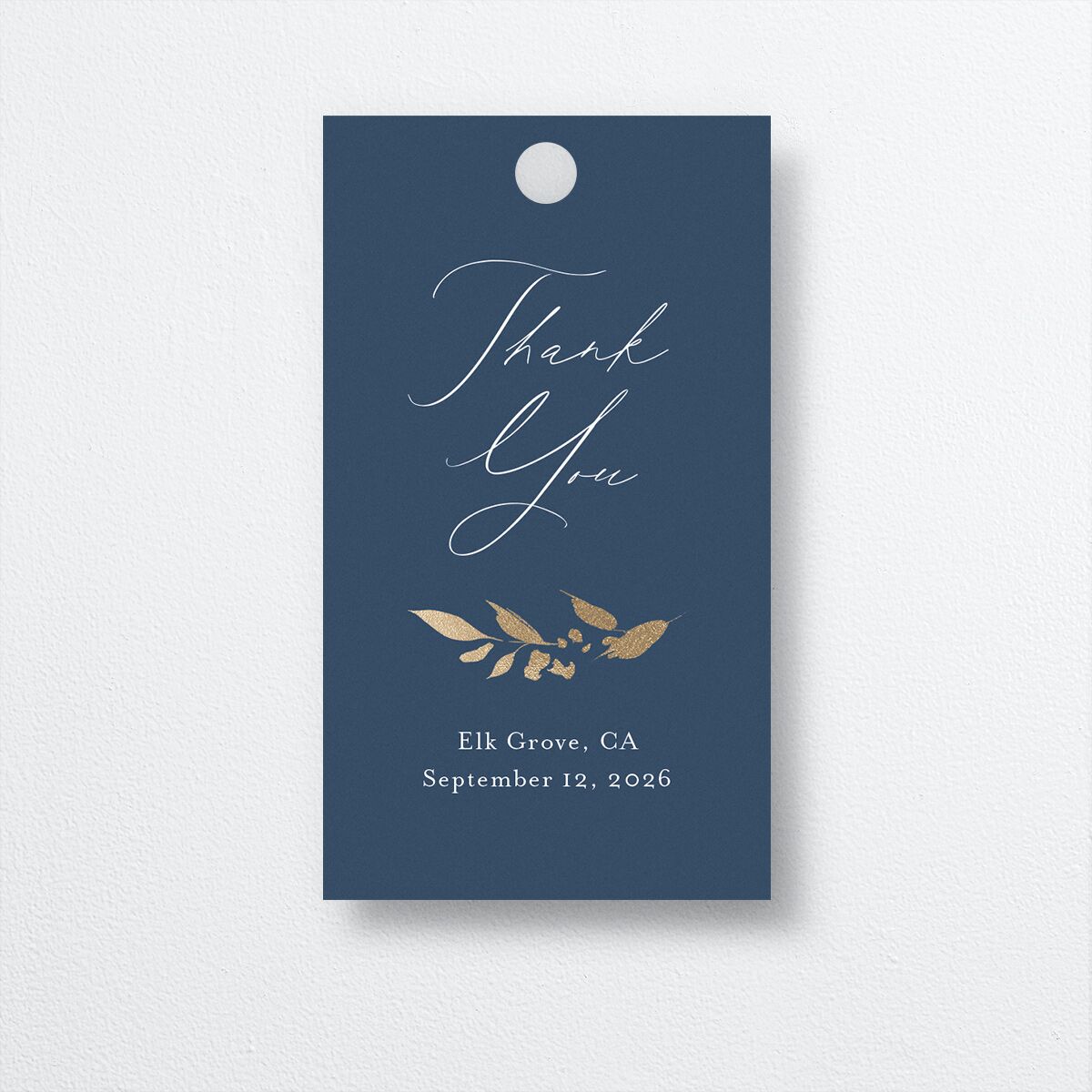 Stefana Crowns Favor Gift Tags front in blue