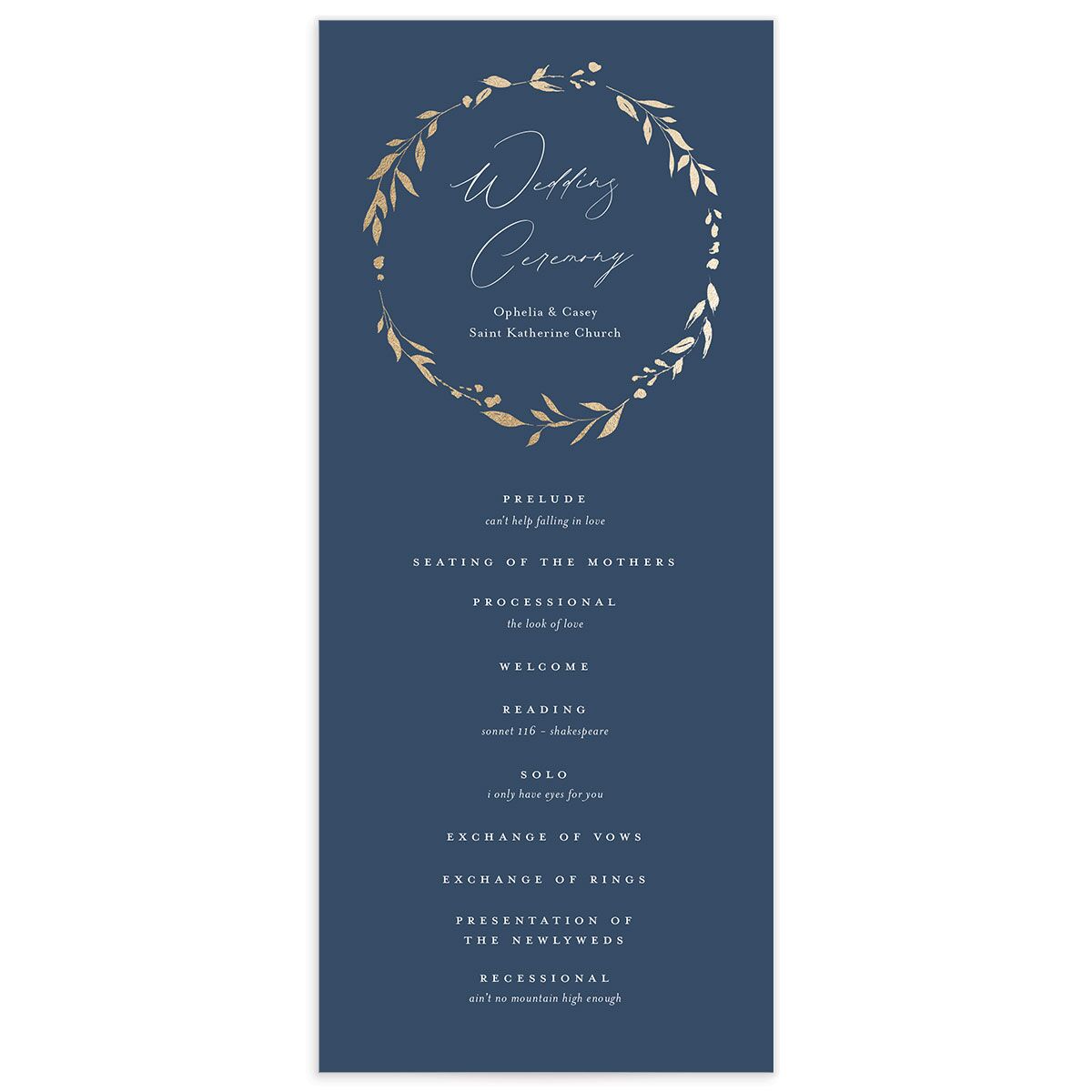 Stefana Crowns Wedding Programs