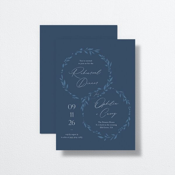 Stefana Crowns Rehearsal Dinner Invitations front-and-back