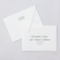 Elegant Oval Monogram Save The Date Card Euro Envelopes White Luxe Sand Both Recipient and Return Addresses Signature