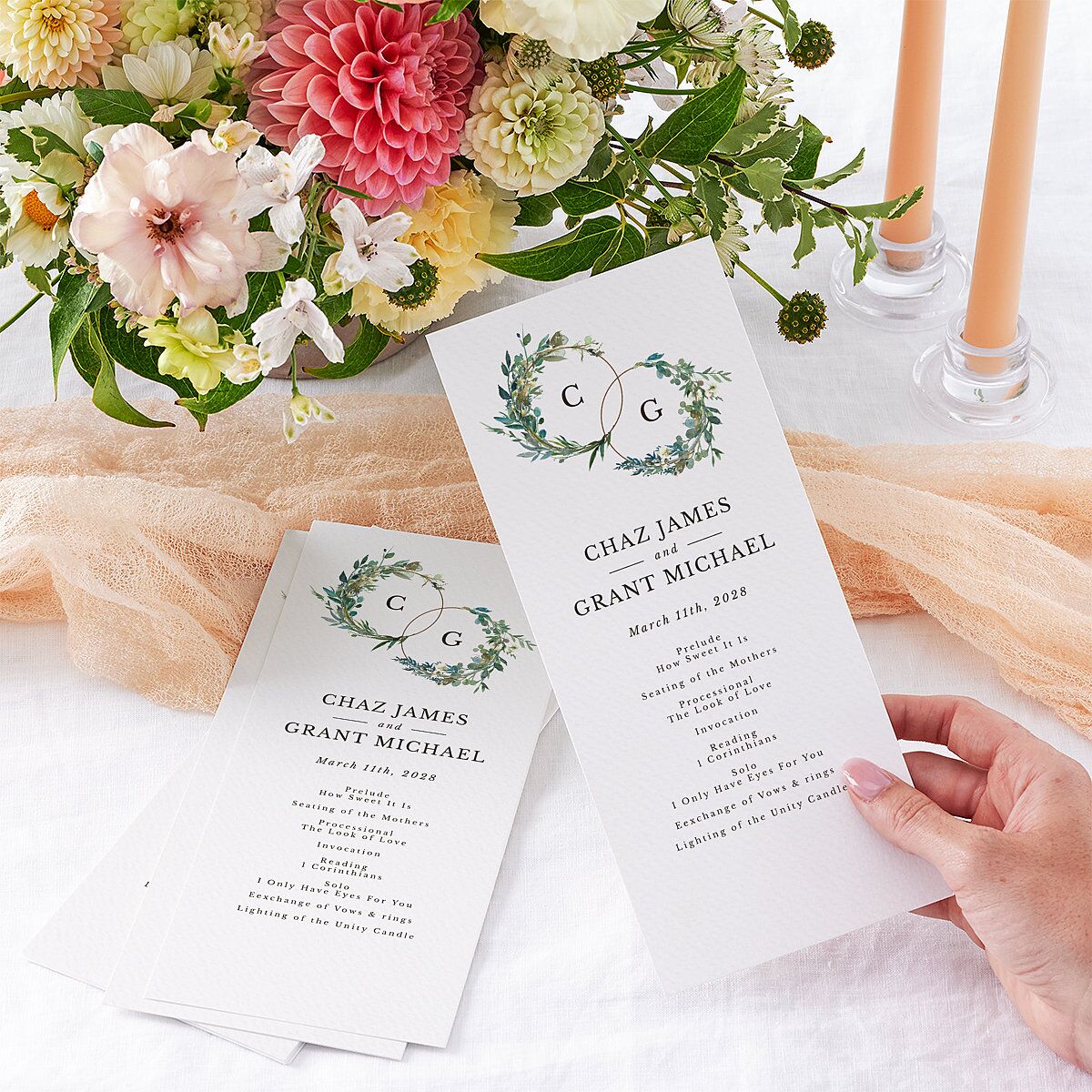 Leafy Hoops Wedding Programs — view 3