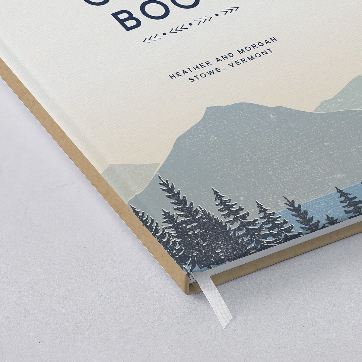 Vintage Mountain Wedding Guest Book Dusty Blue