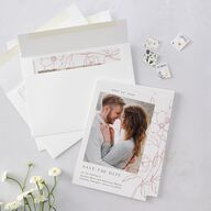Floral Sketch Save The Date Cards Off-White Signature smooth Blank No