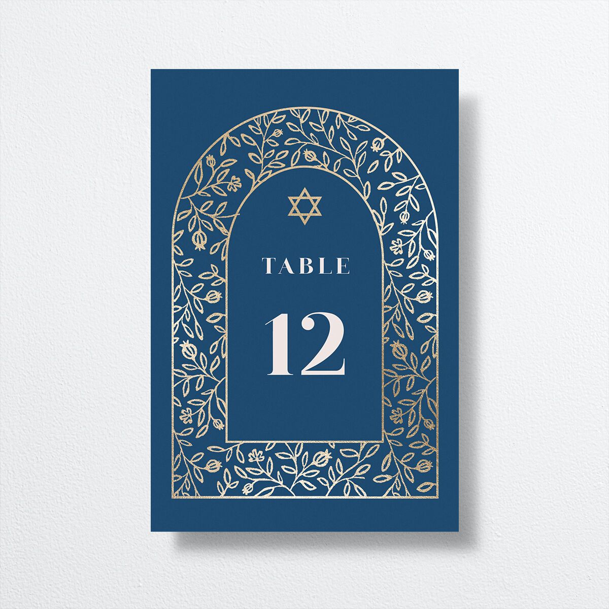 Jewish Chuppah Table Numbers Gold Maritime Signature