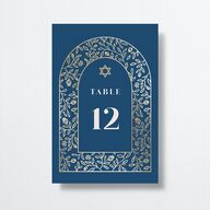 Jewish Chuppah Table Numbers Gold Maritime Signature