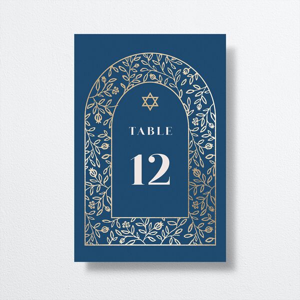 Jewish Chuppah Table Numbers Gold Maritime Signature