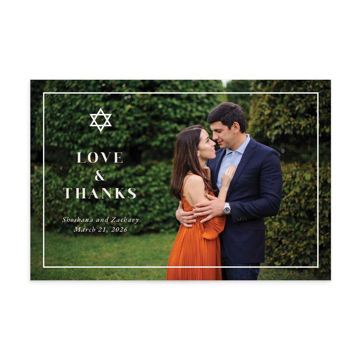 Jewish Chuppah Thank You Postcards