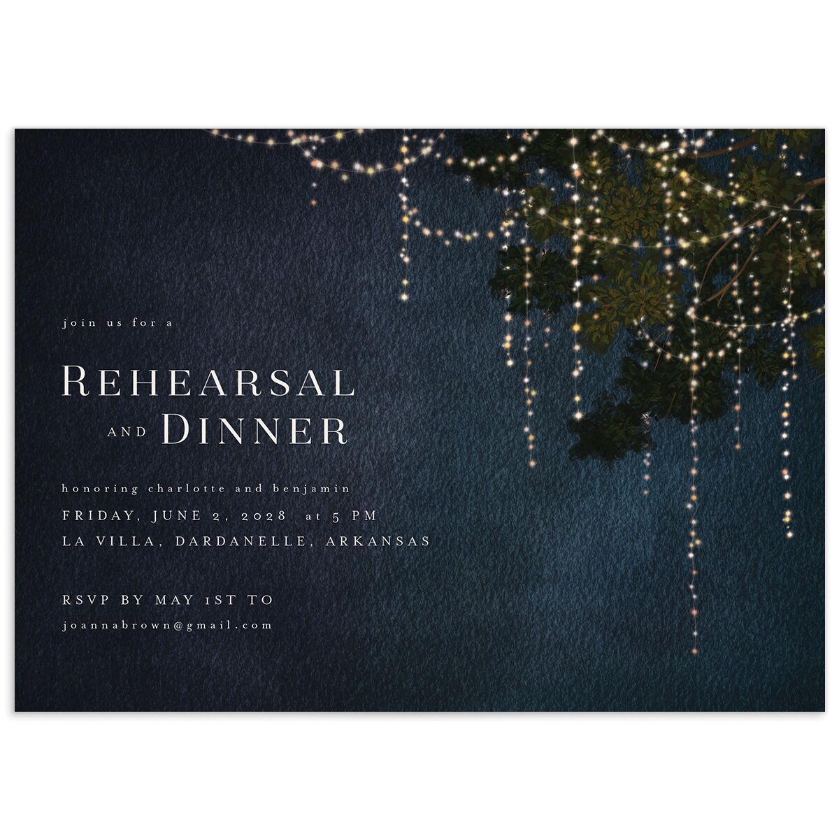 Enchanted Evening Rehearsal Dinner Invitations