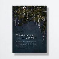 Enchanted Evening Wedding Invitations Dark Navy Signature No Standard
