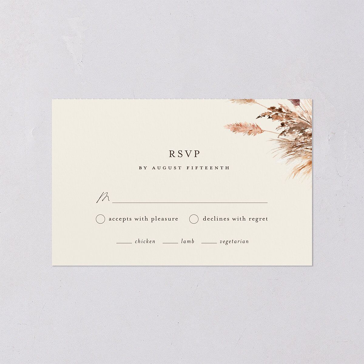 Soft Pampas All-in-One Wedding Invitations — view 4