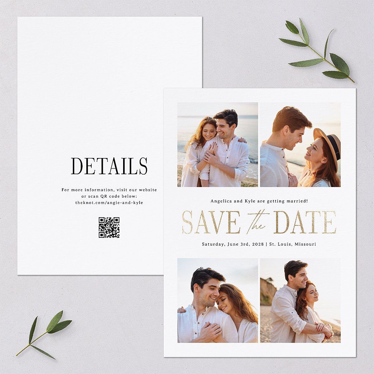 Classically Gilded Save the Date Cards — view 1