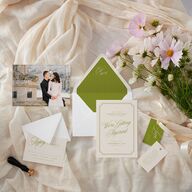We're Getting Married Euro Envelope Liners Deep Olive Luxe