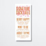 Screen Print Menus Tangerine Signature