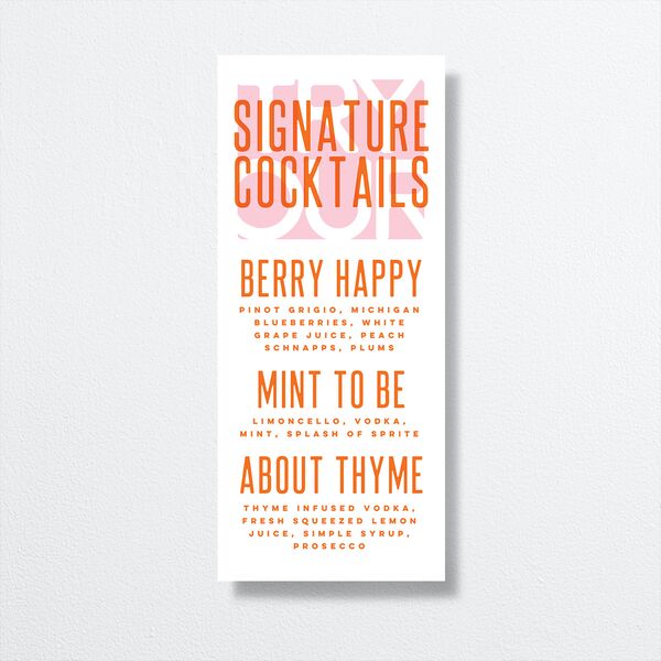Screen Print Menus Tangerine Signature