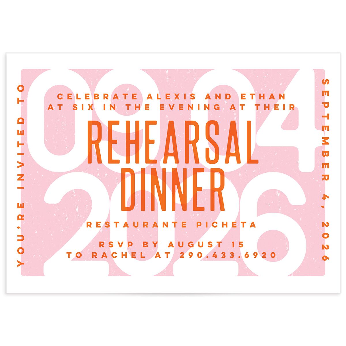 Screen Print Rehearsal Dinner Invitations