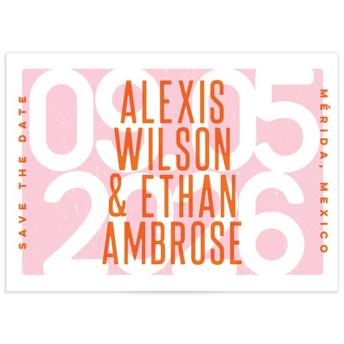 Screen Print Save the Date Cards - Orange