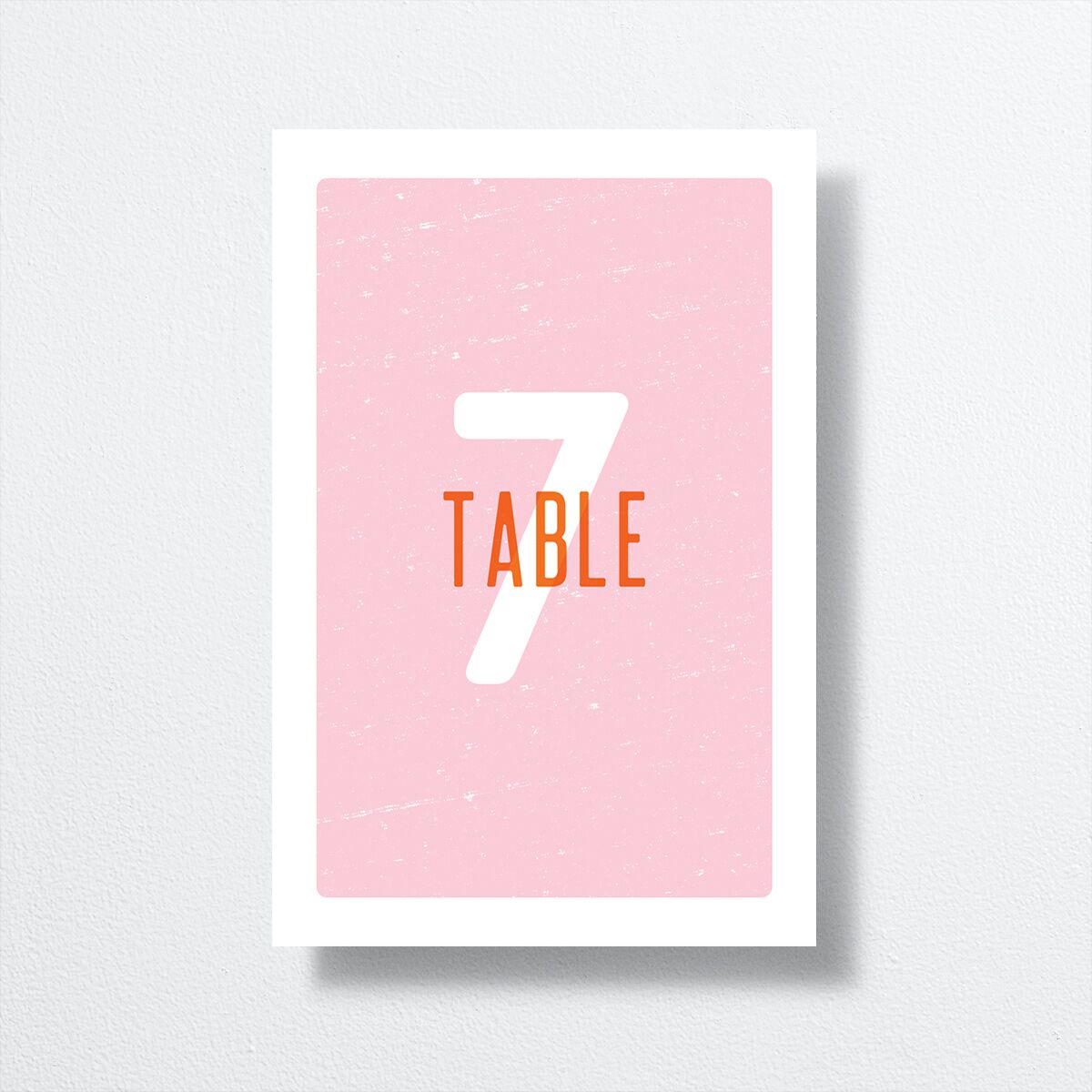 Screen Print Table Numbers Tangerine Signature