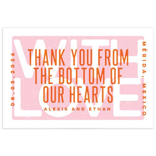 Screen Print Thank You Postcards - Orange