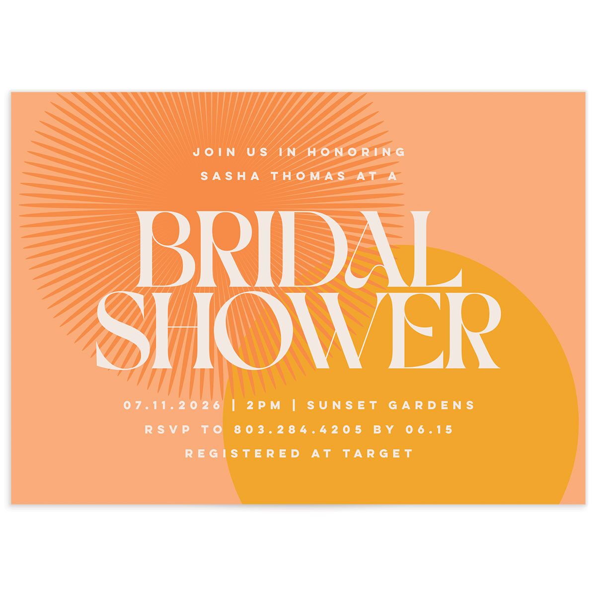 Retro Sunburst Bridal Shower Invitations