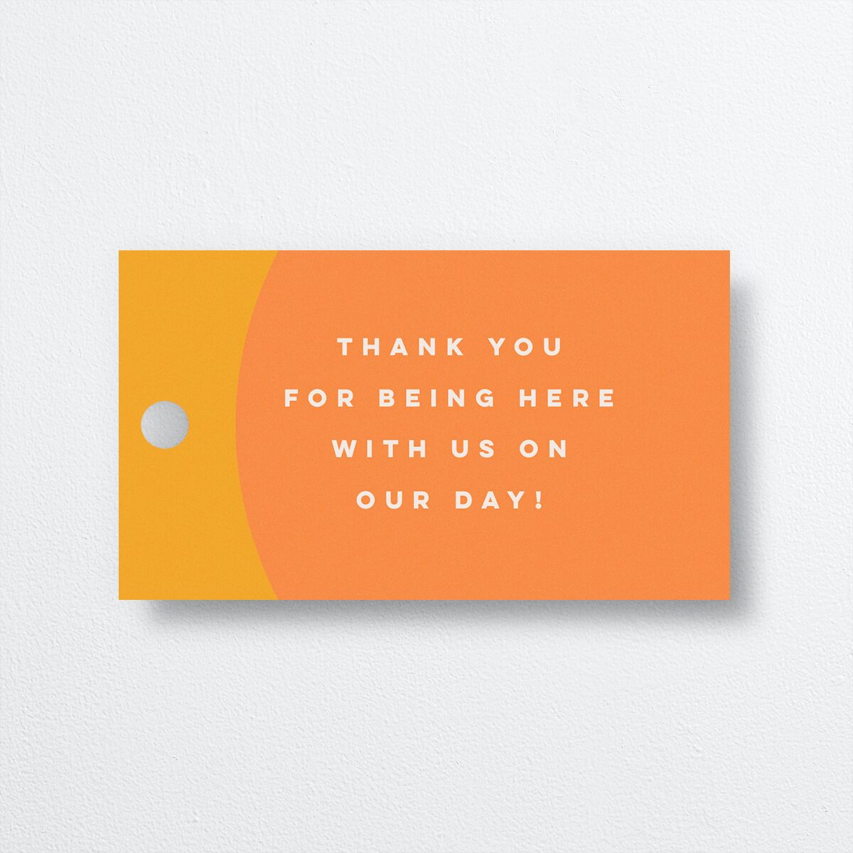 Retro Sunburst Favor Gift Tags front in orange