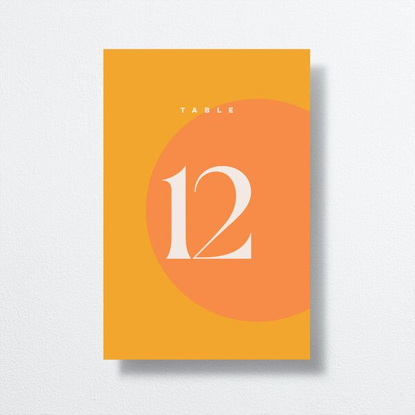 Retro Sunburst Table Numbers Pumpkin Signature