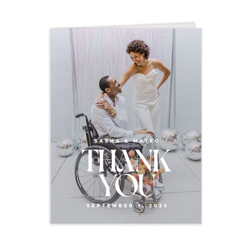 Retro Sunburst Thank You Cards Burnt Orange